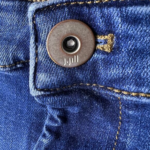 J Jill Jeans Womens Size 12P Medium Wash Wide Leg Patch Pockets Cotton Blend - Picture 7 of 16